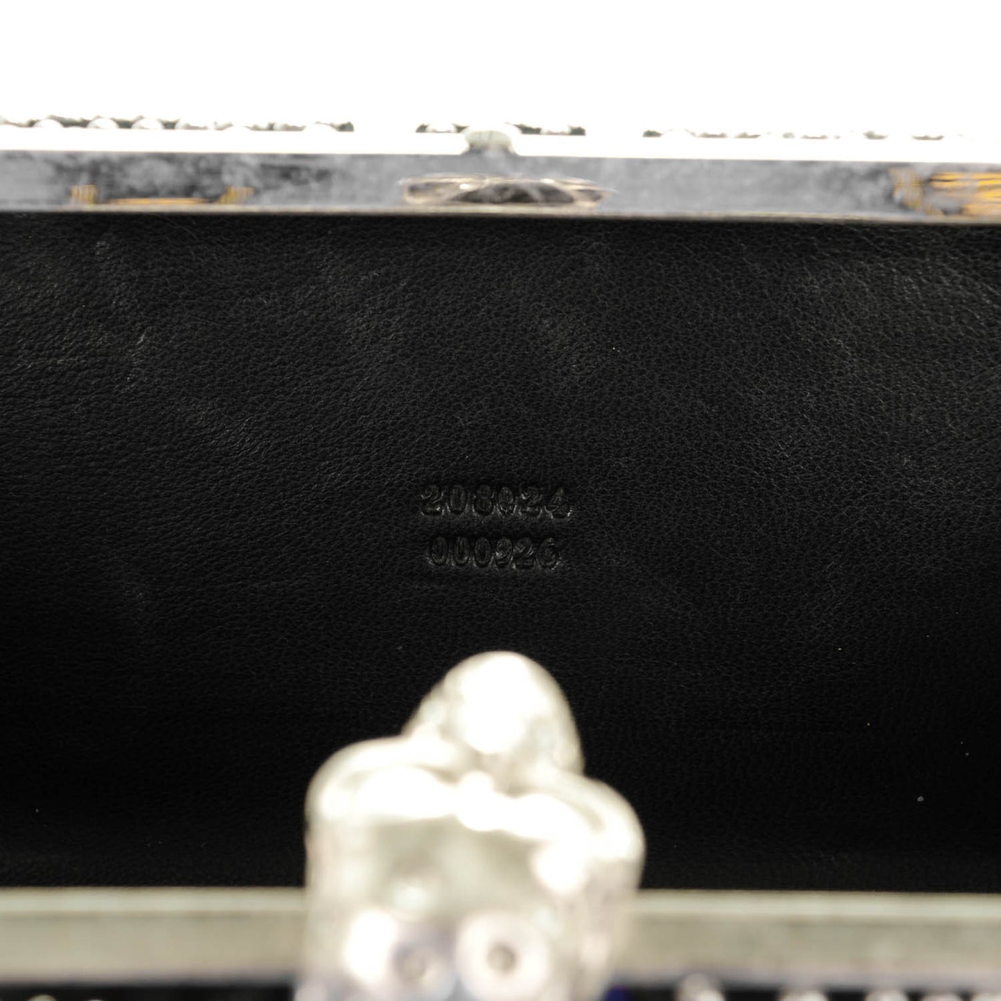 Suede Studded Britannia Skull Box Clutch Blue Black