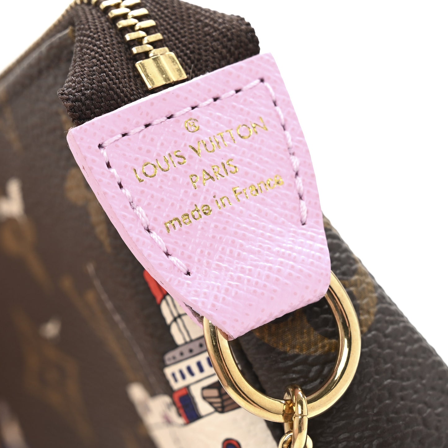 Monogram 2016 Christmas Animation Mini Pochette Accessories Rose Ballerine