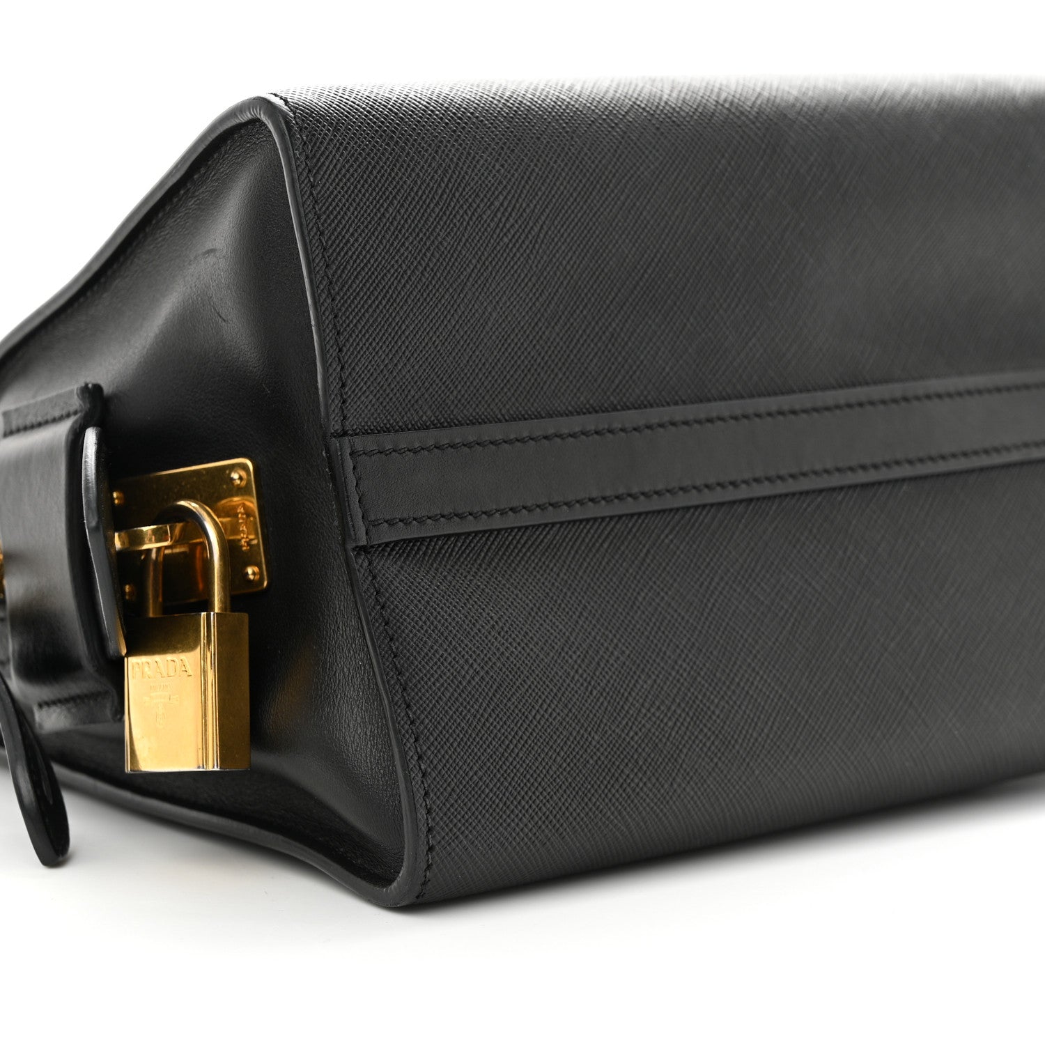 Prada Saffiano City Calfskin Small Esplanade Tote Black 8 of 9