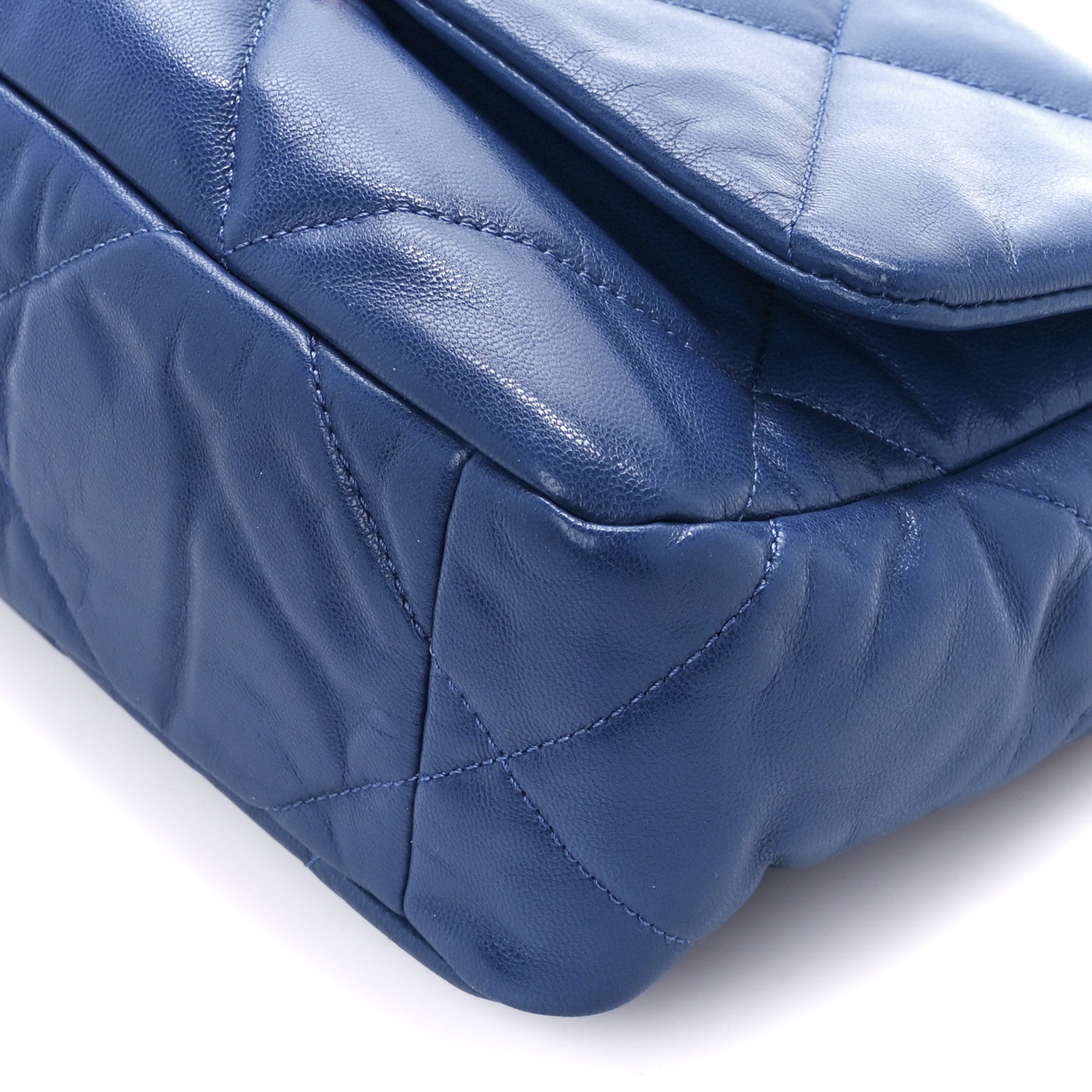 Chanel Lambskin Quilted Medium Chanel 19 Flap Blue 10 of 12