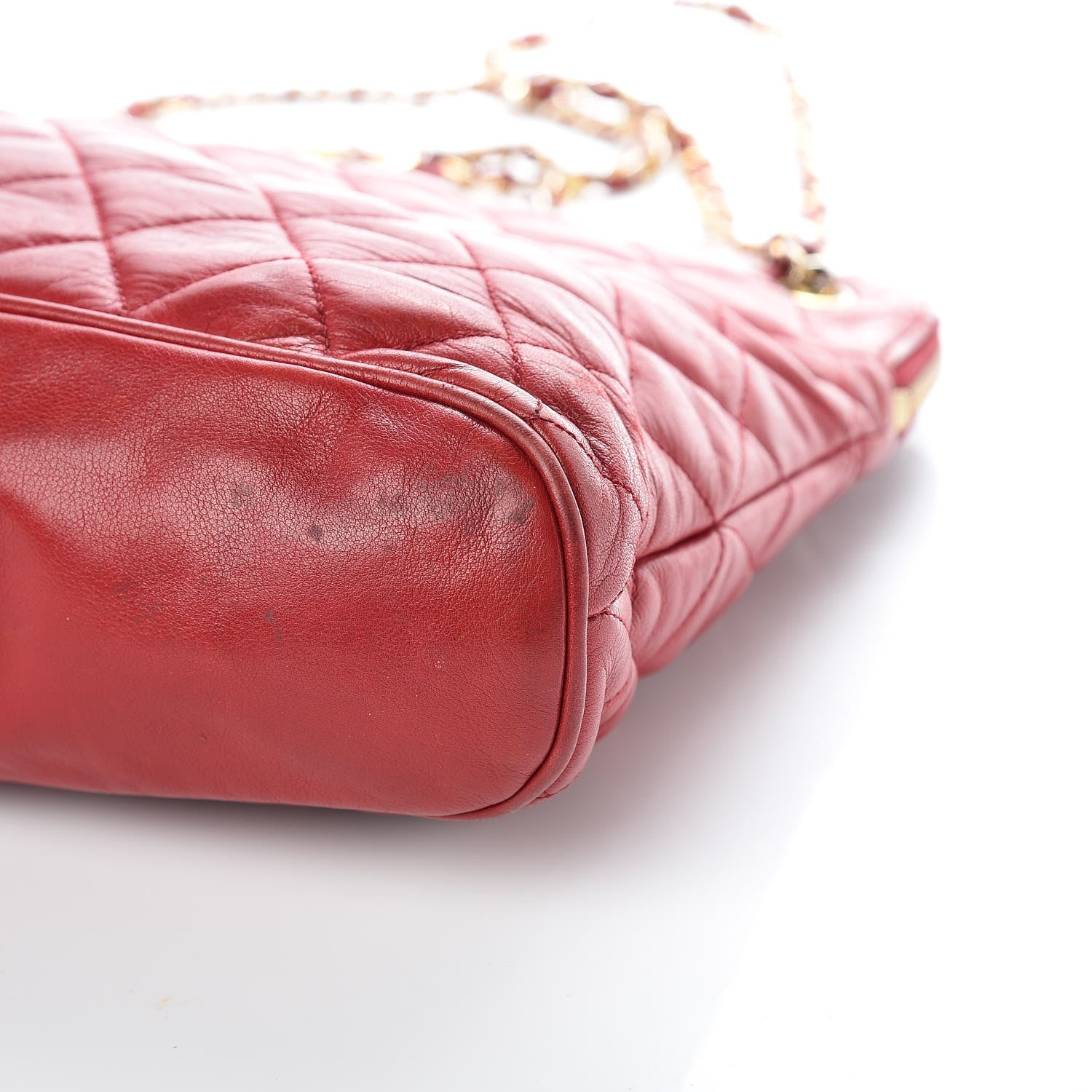 Chanel Lambskin Quilted Shoulder Bag Red 10 of 26