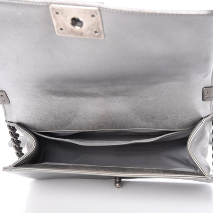 Chanel Metallic Calfskin Quilted Medium Boy Flap Silver 6 of 24