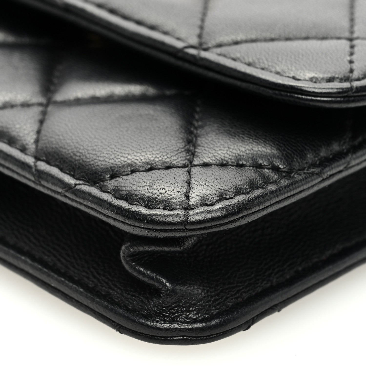 Chanel Lambskin Quilted Sweet Camellia Clutch With Chain Black 10 of 10