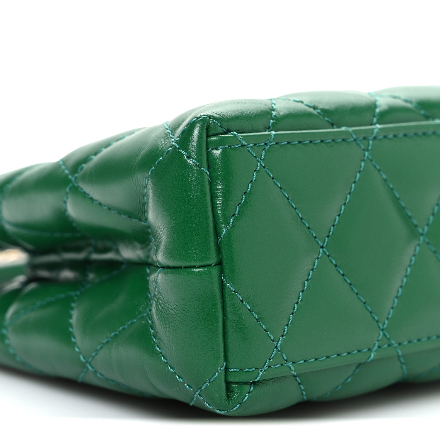 Chanel Shiny Aged Calfskin Quilted Nano Kelly Shopper Green 9 of 11