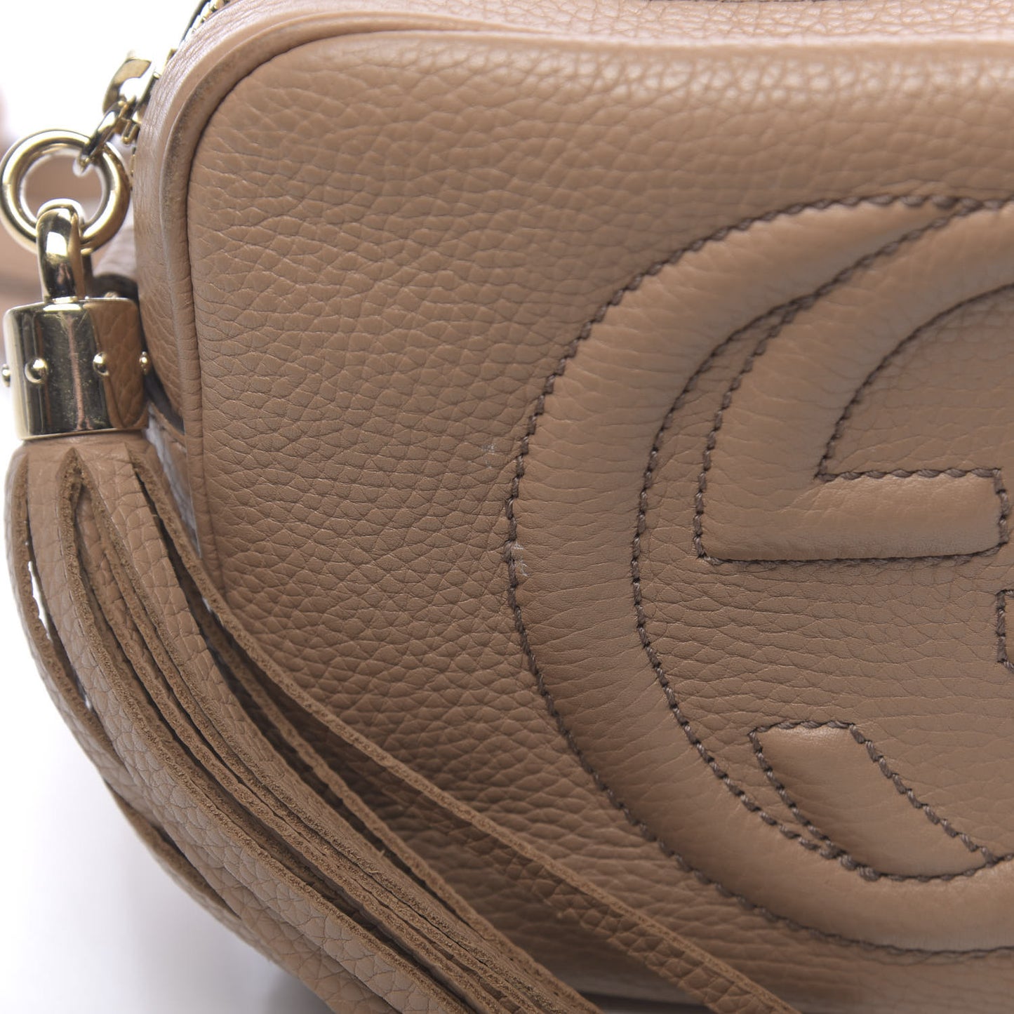 Pebbled Calfskin Small Soho Disco Bag Rose Beige