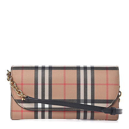 Burberry Vintage Check Henley Wallet On Chain Black 1 of 13
