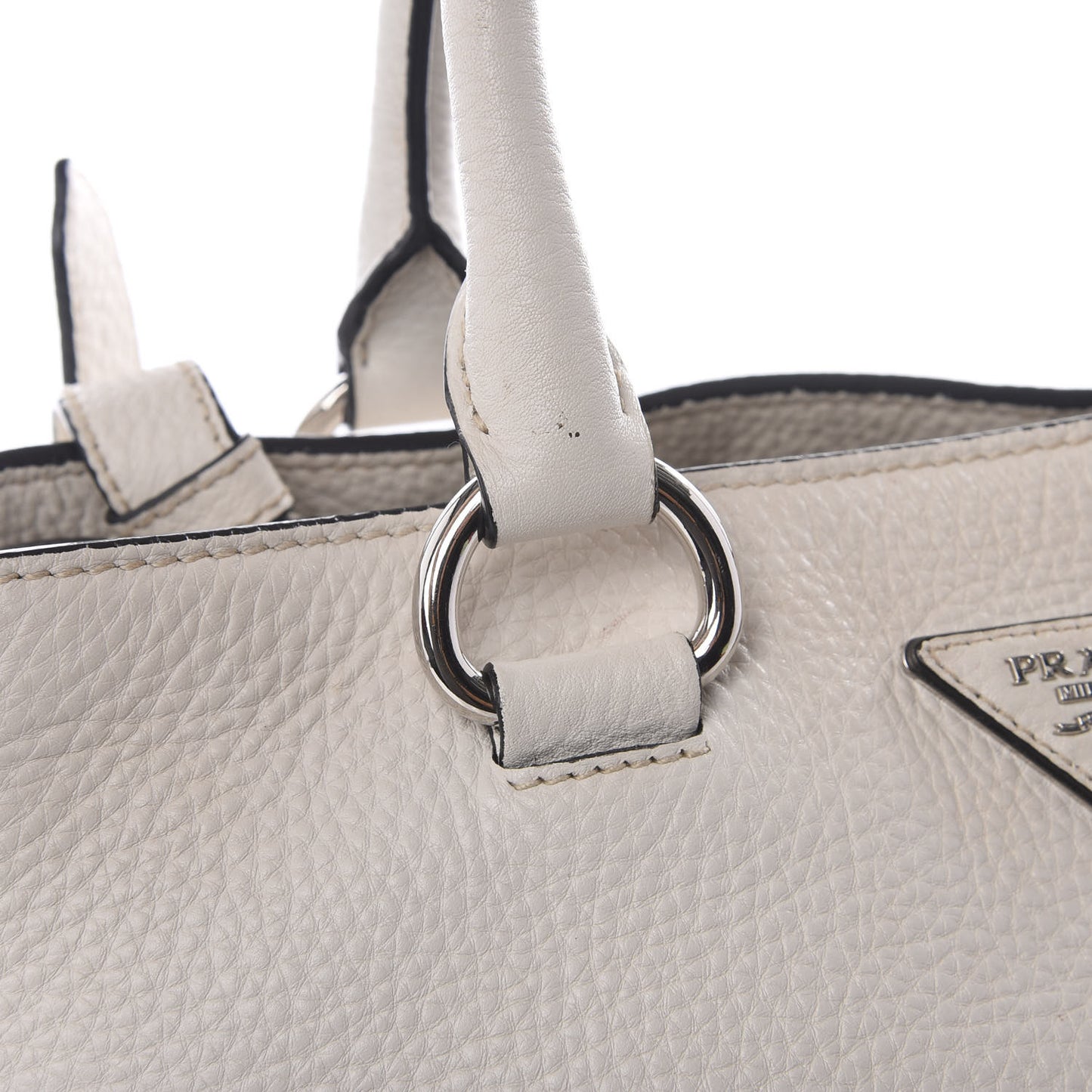 Vitello Daino Top Handle Tote Bianco