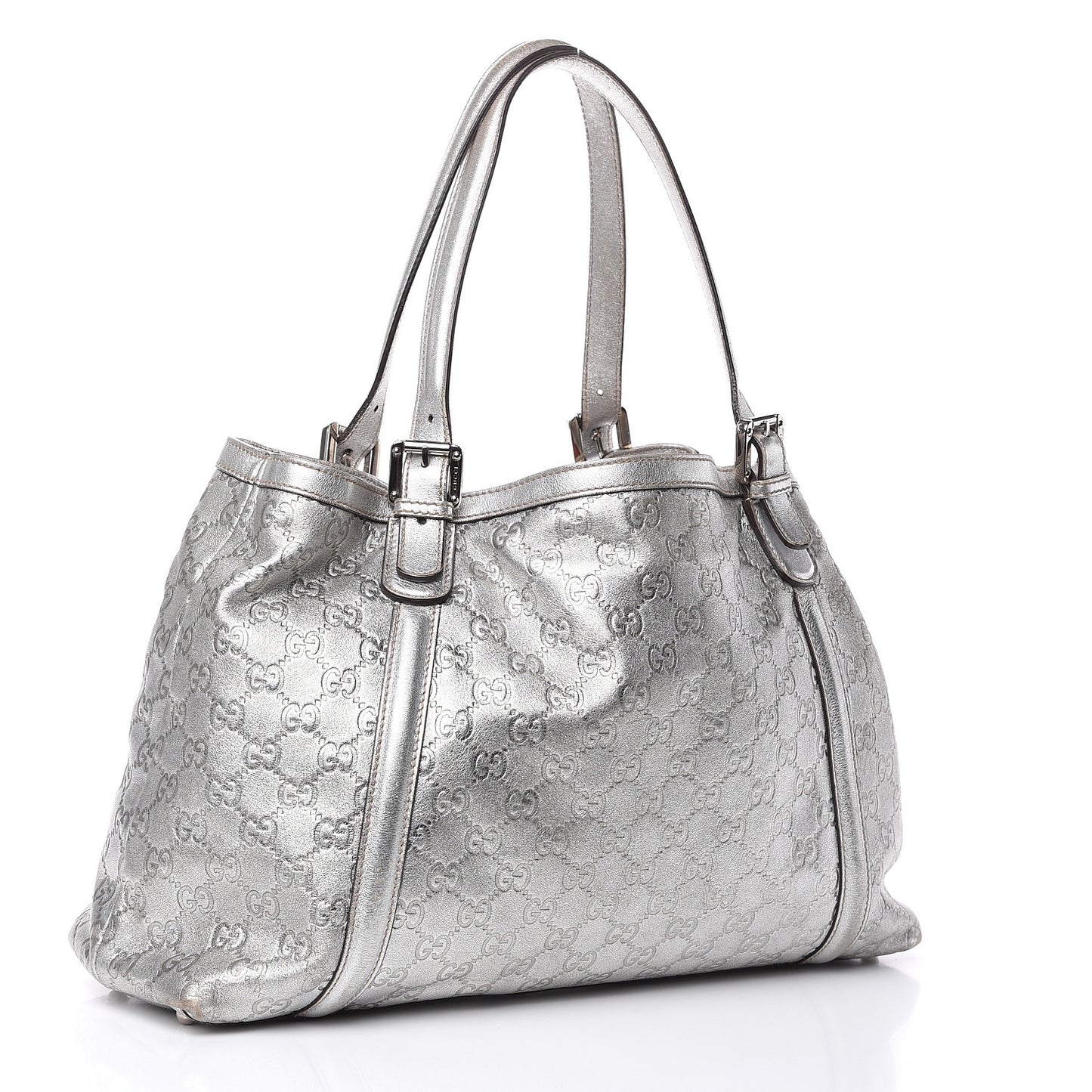 Guccissima Medium Britt Tote Silver