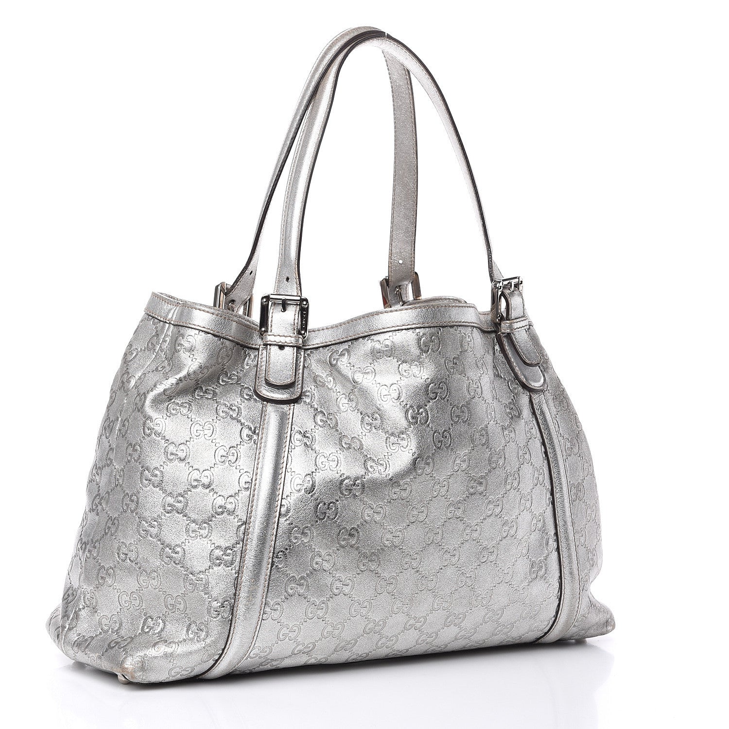 Gucci Guccissima Medium Britt Tote Silver 3 of 16
