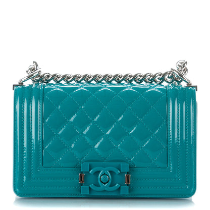 Chanel Patent Calfskin Small Boy Flap Plexiglass Turquoise 1 of 11