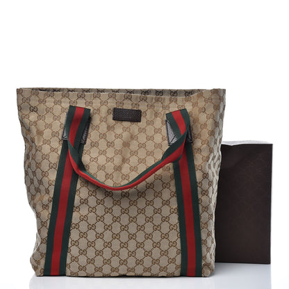 Gucci GG Monogram Medium Web Handle Vertical Tote Dark Brown 10 of 10