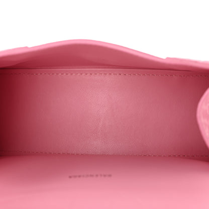 Balenciaga Shiny Calfskin Crocodile Embossed Hourglass Top Handle Bag XS Sweet Pink 5 of 13