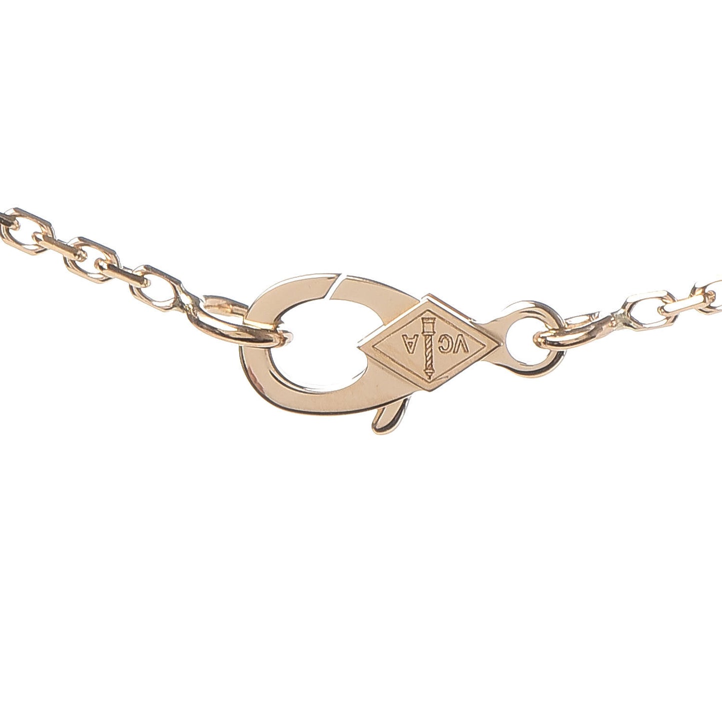 18K Yellow Gold Mother of Pearl Vintage Alhambra Pendant Necklace