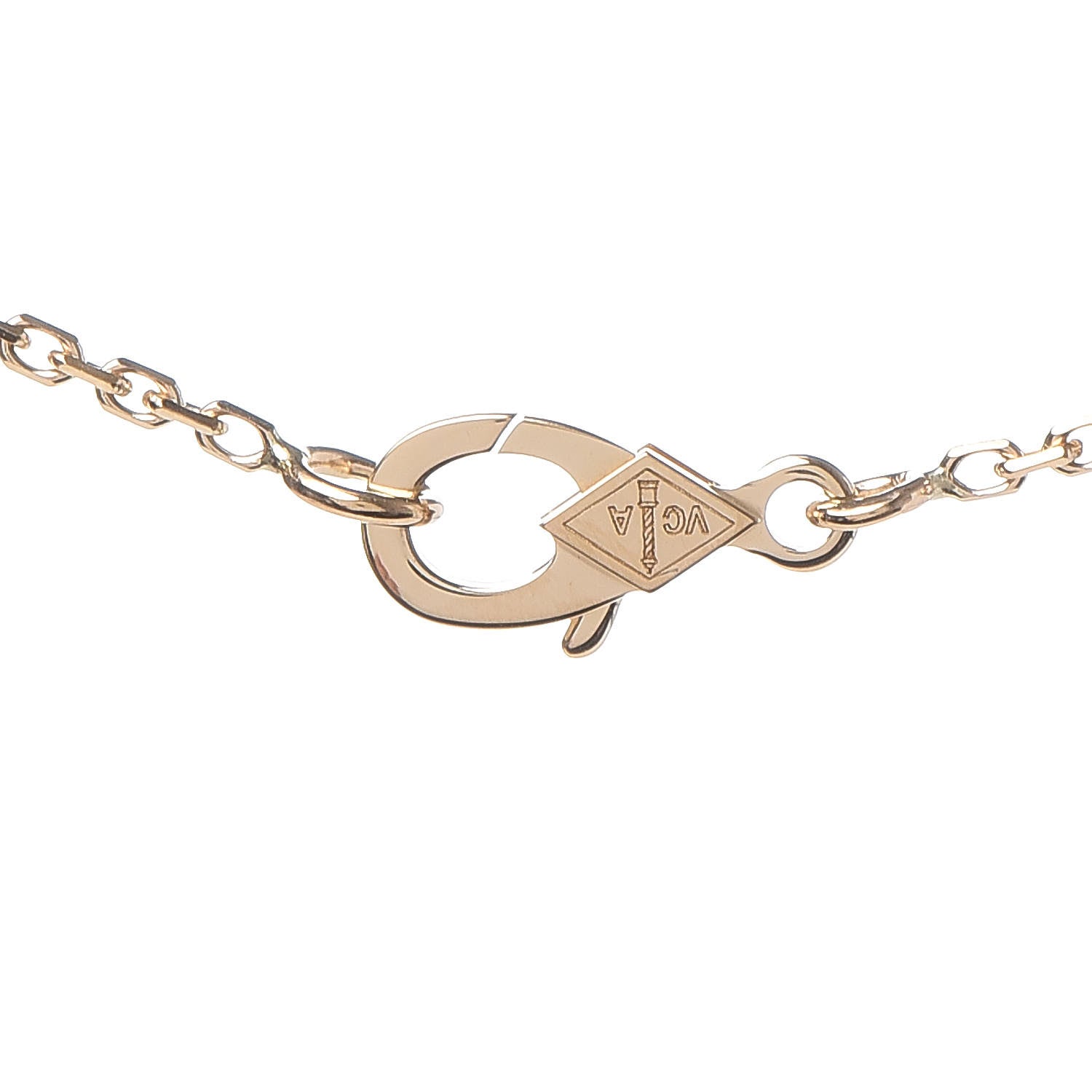 Van Cleef & Arpels 18K Yellow Gold Mother of Pearl Vintage Alhambra Pendant Necklace 5 of 7