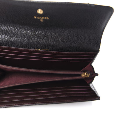 Chanel Caviar Quilted Large Gusset Flap Wallet Black 5 of 10