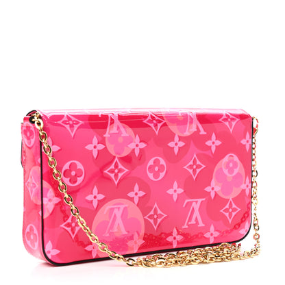 Louis Vuitton Vernis Valentine Pochette Felicie Chain Wallet Fuchsia 4 of 11
