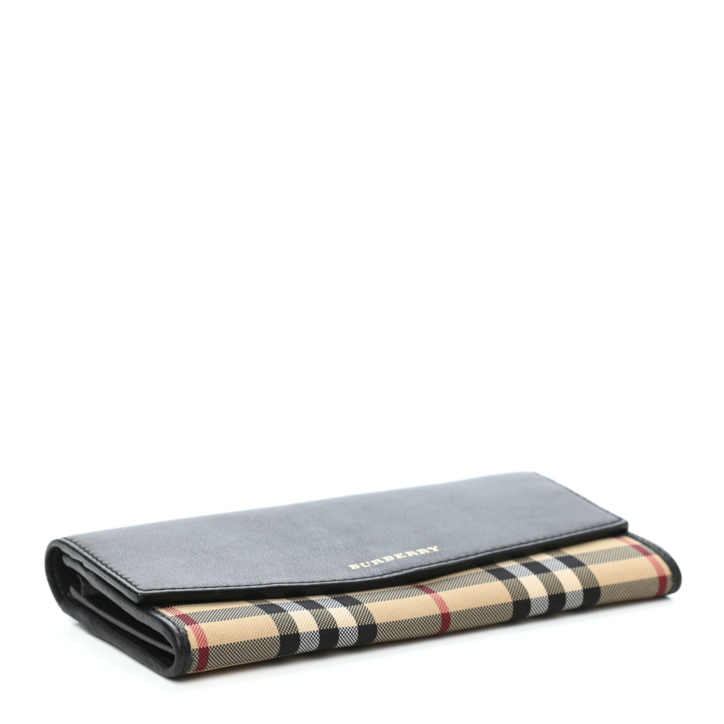 Calfskin Horseferry Check Porter Continental Wallet Black