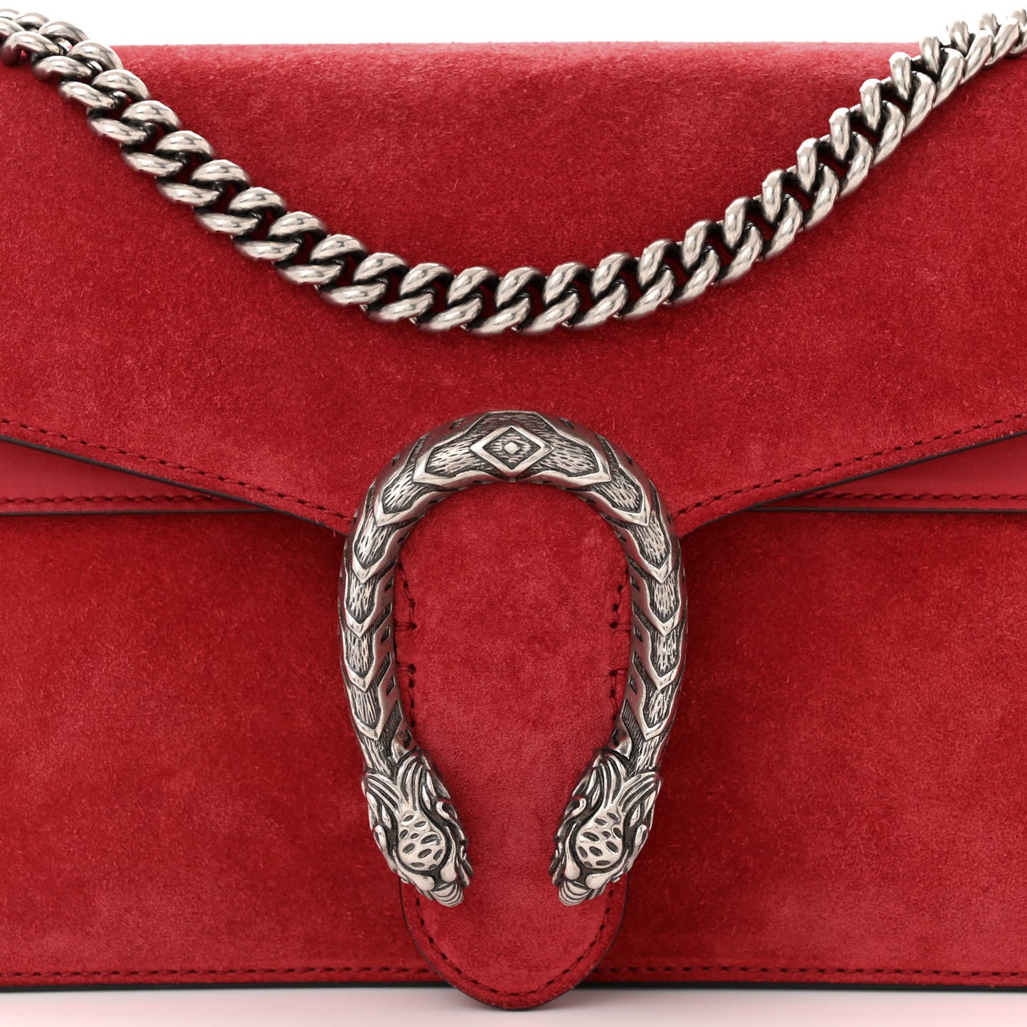Suede Vitello Velvet Small Dionysus Shoulder Bag Vulcanic Red
