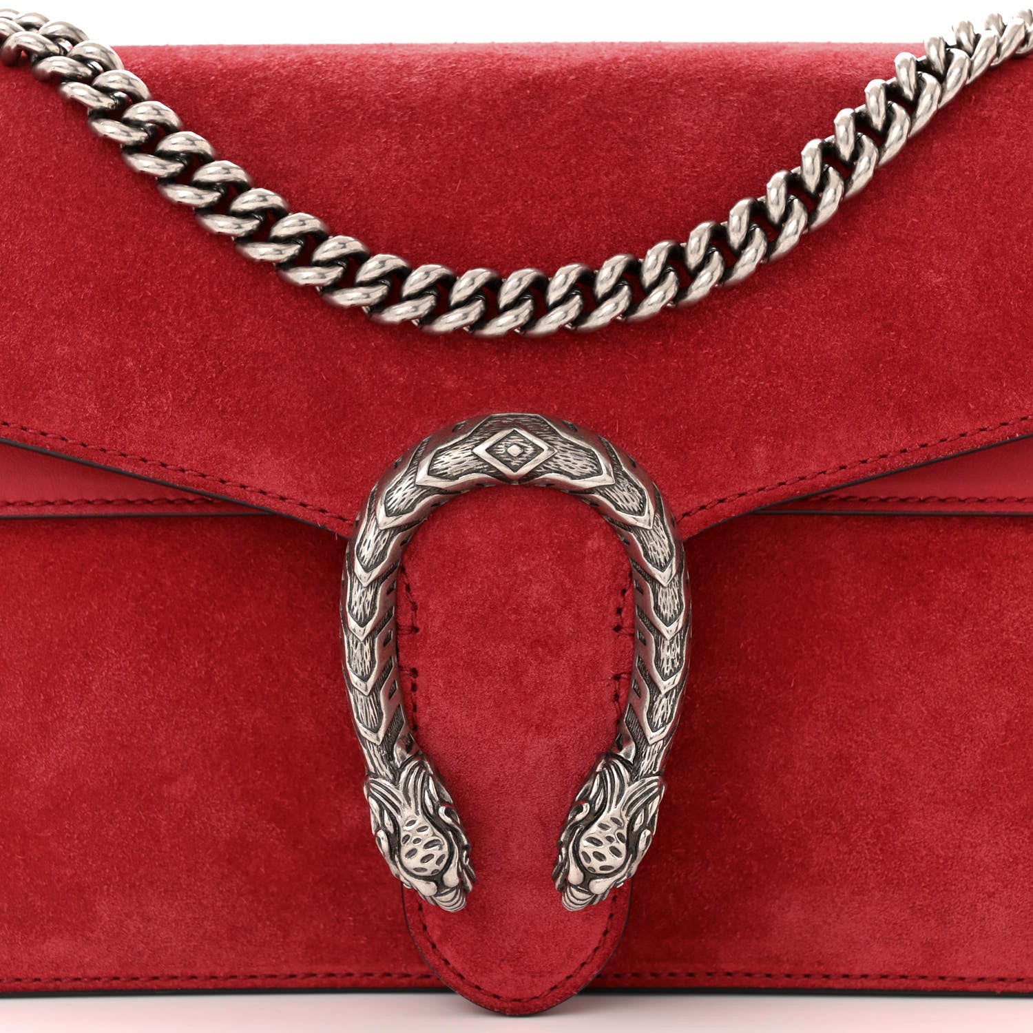 Gucci Suede Vitello Velvet Small Dionysus Shoulder Bag Vulcanic Red 8 of 10
