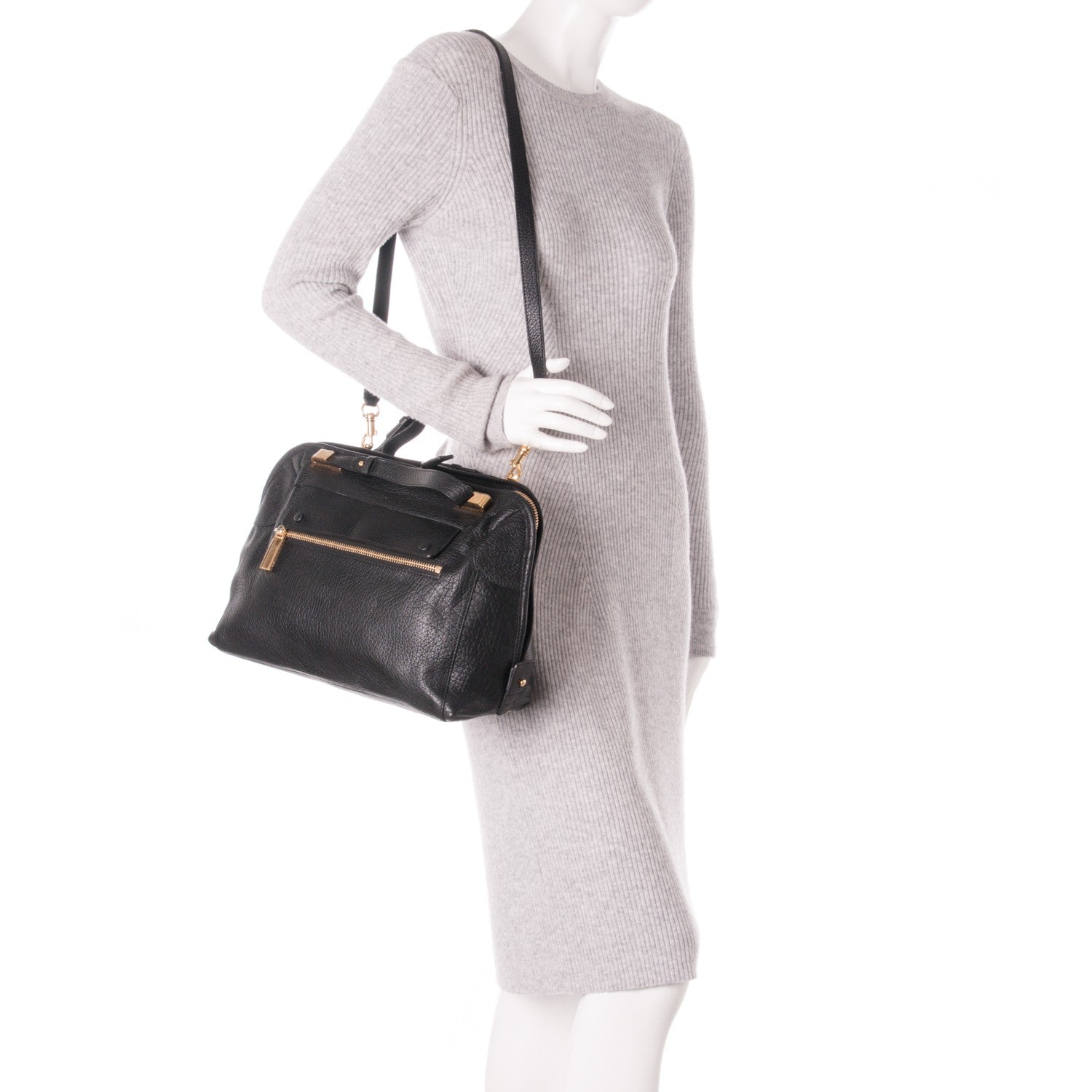 Chloe Grained Calfskin Brooke Satchel Black 2 of 8