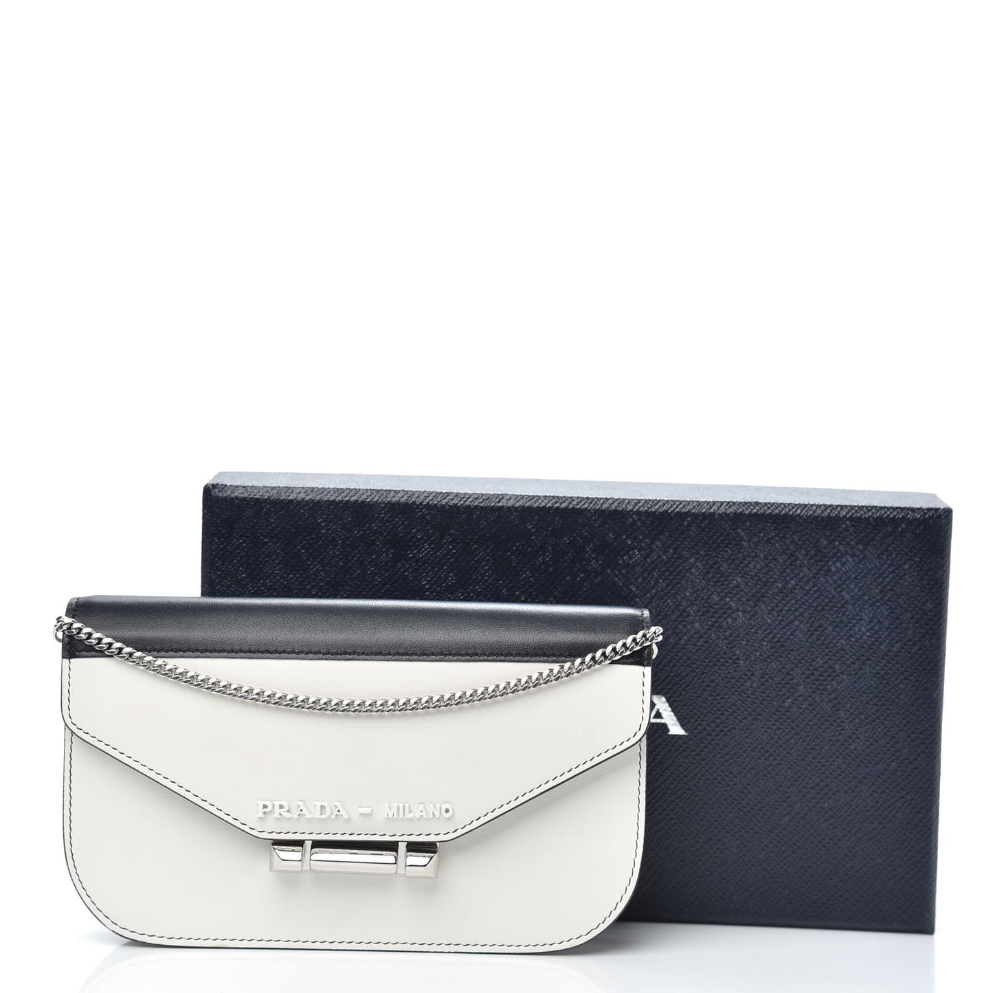 Spazzolato Sybille Monochrome Crossbody Bag White Black