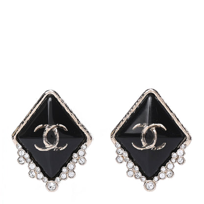 Chanel Crystal Resin CC Earrings Gold 1 of 4