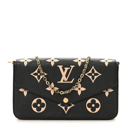 Louis Vuitton Empreinte Monogram Giant Felicie Pochette Black Beige 1 of 11