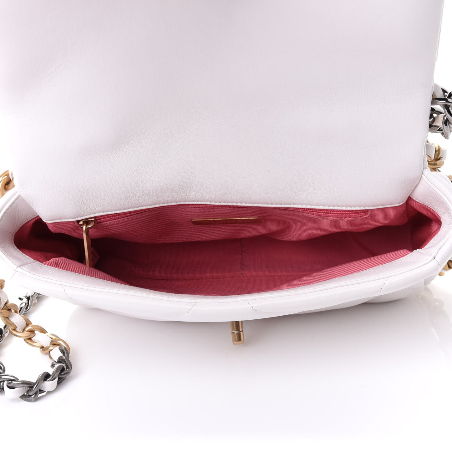 Lambskin Quilted Medium Chanel 19 Flap White