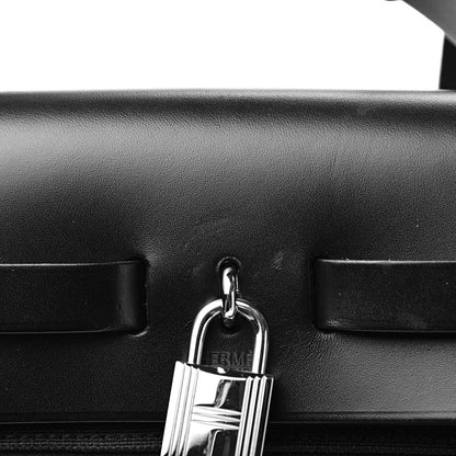 Hermes Military Toile Vache Hunter Herbag Zip PM 31 Black 10 of 13