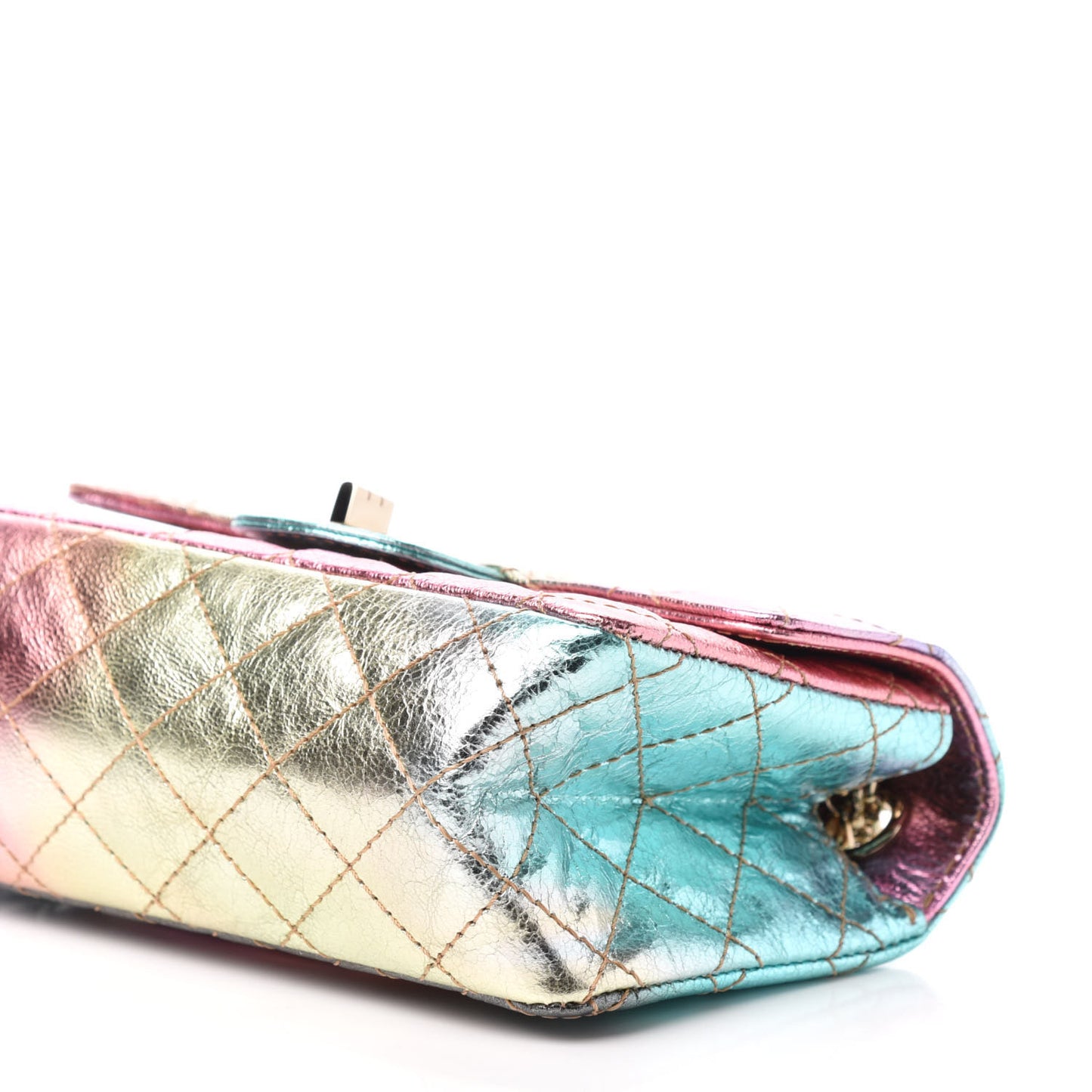 Metallic Goatskin Quilted Mini 2.55 Reissue Flap Multicolor