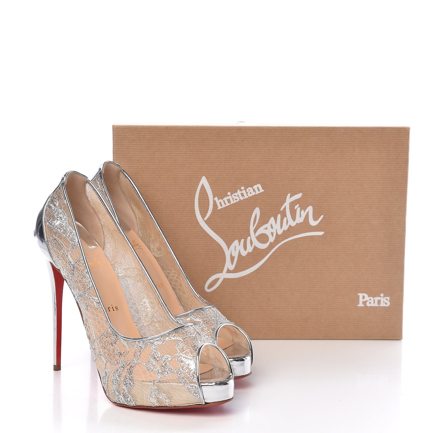 Rete Dentelle Lurex Very Lace 120 Pumps 39.5 Silver