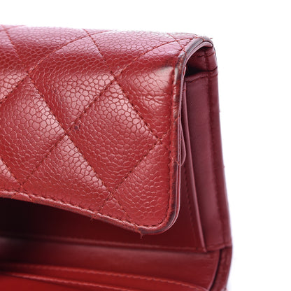 Chanel Caviar Quilted Large Flap Wallet Dark Red 11 of 24