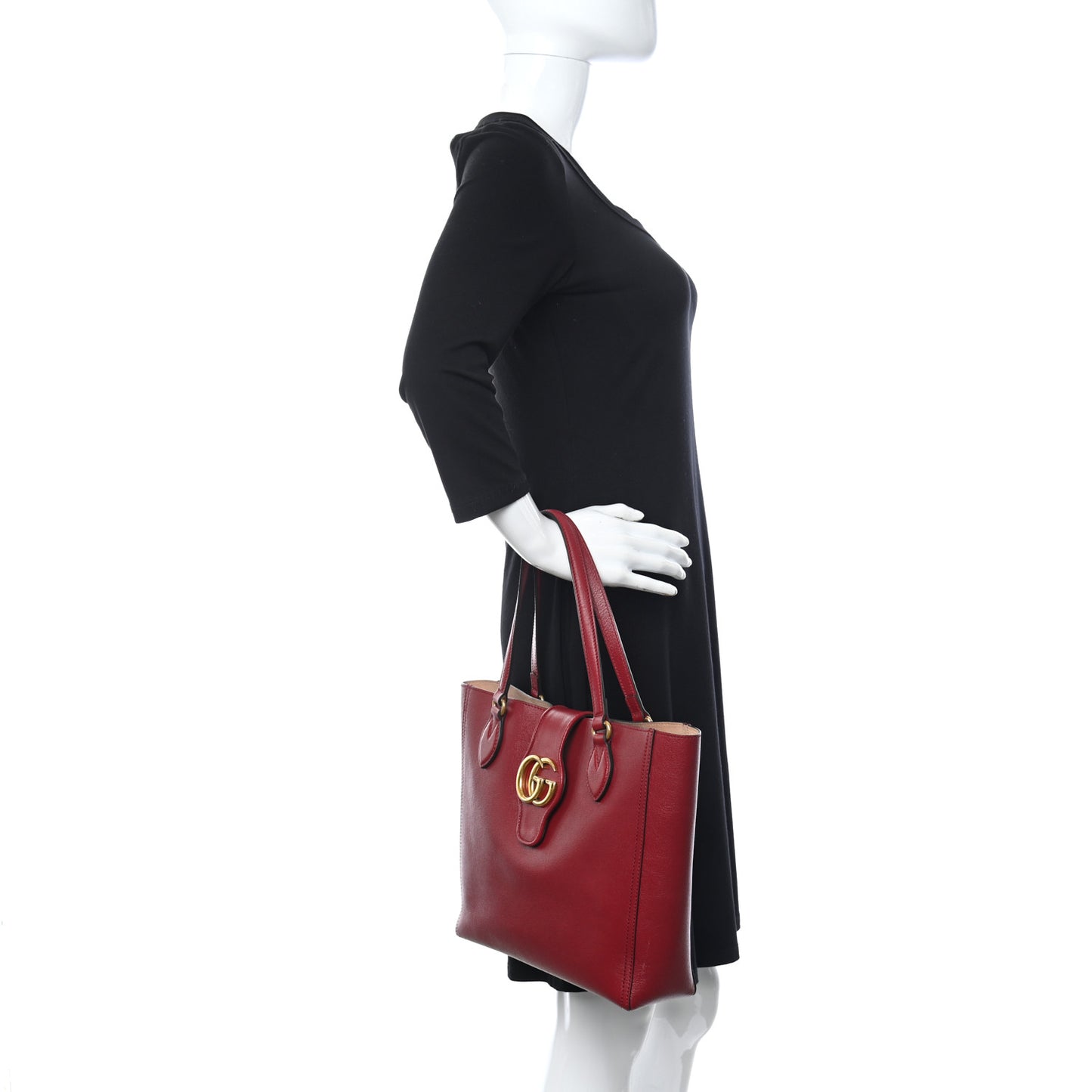 New Sakai Calfskin Lux Medium Dahlia Tote New Cherry Red