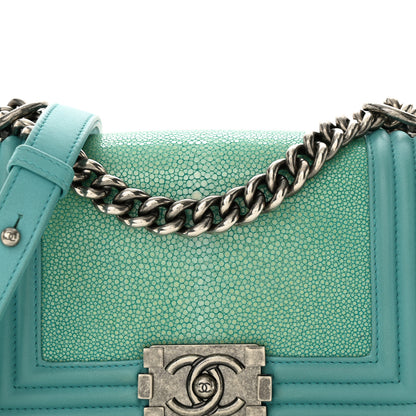 Chanel Galuchat Stingray Small Boy Flap Turquoise 8 of 18