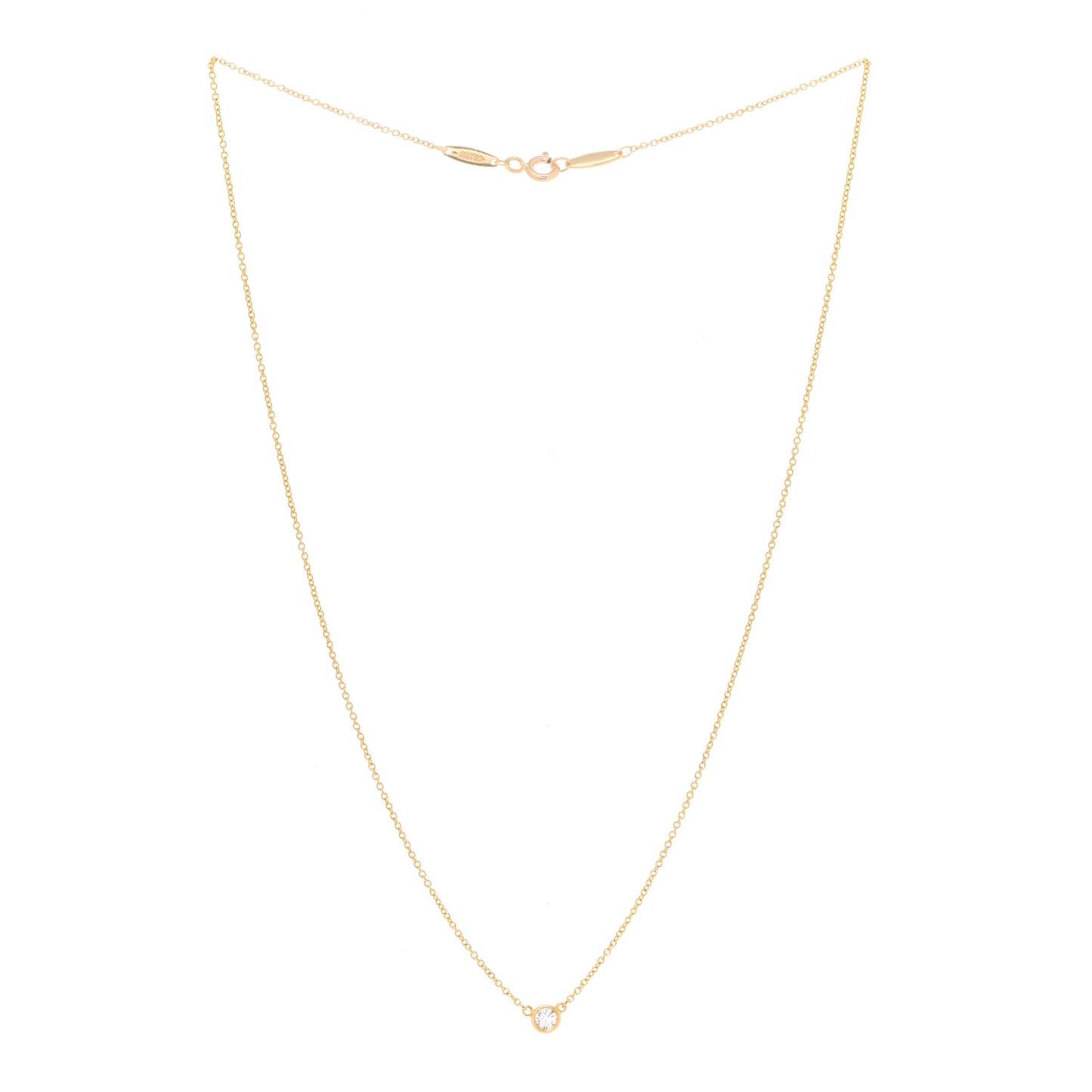18K Yellow Gold Diamond .08ct Elsa Peretti Diamonds by the Yard Pendant Necklace