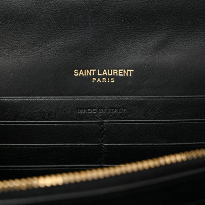 Saint Laurent Patent Calfskin Matelasse Monogram Vicky Chain Bag Black 6 of 12