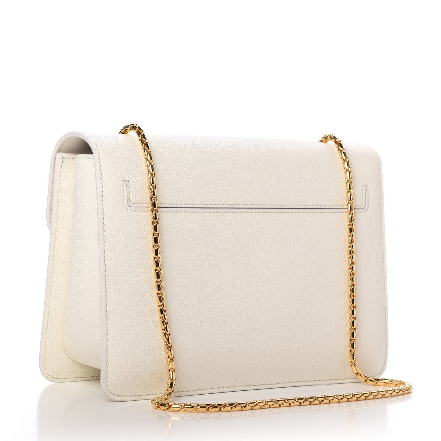 Grained Calfskin Medium Sienna Shoulder Bag Chalk