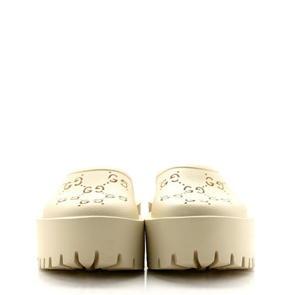 Gucci Rubber Monogram GG Go Through Platform Slide Clogs 36 Mystic White 2 of 11