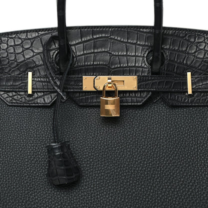 Hermes Togo Matte Alligator Birkin Touch 30 Black 5 of 9