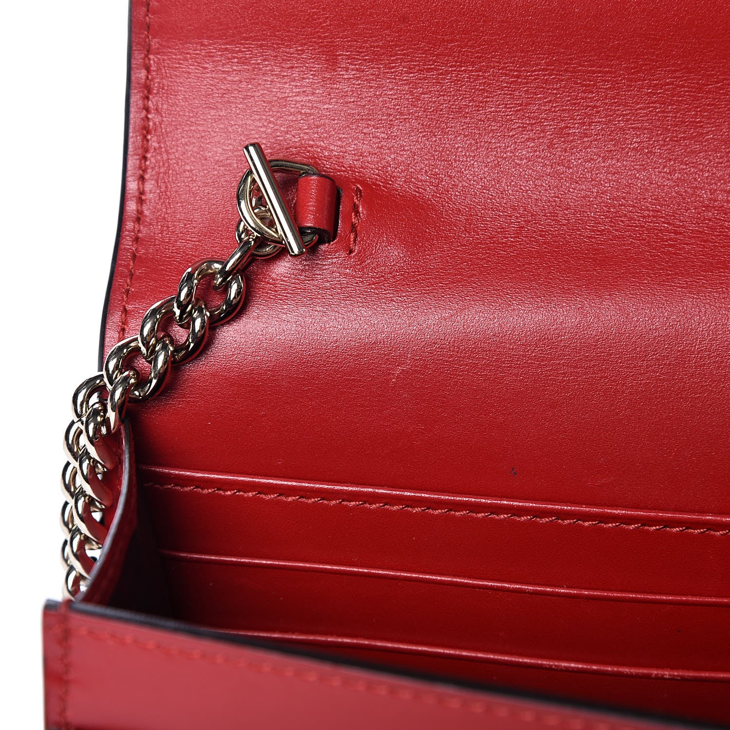 Gucci Guccissima Signature Bowy Chain Wallet Hibiscus Red 14 of 18