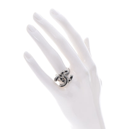 Chanel Ruthenium Enamel CC Ring 7 Black 2 of 4