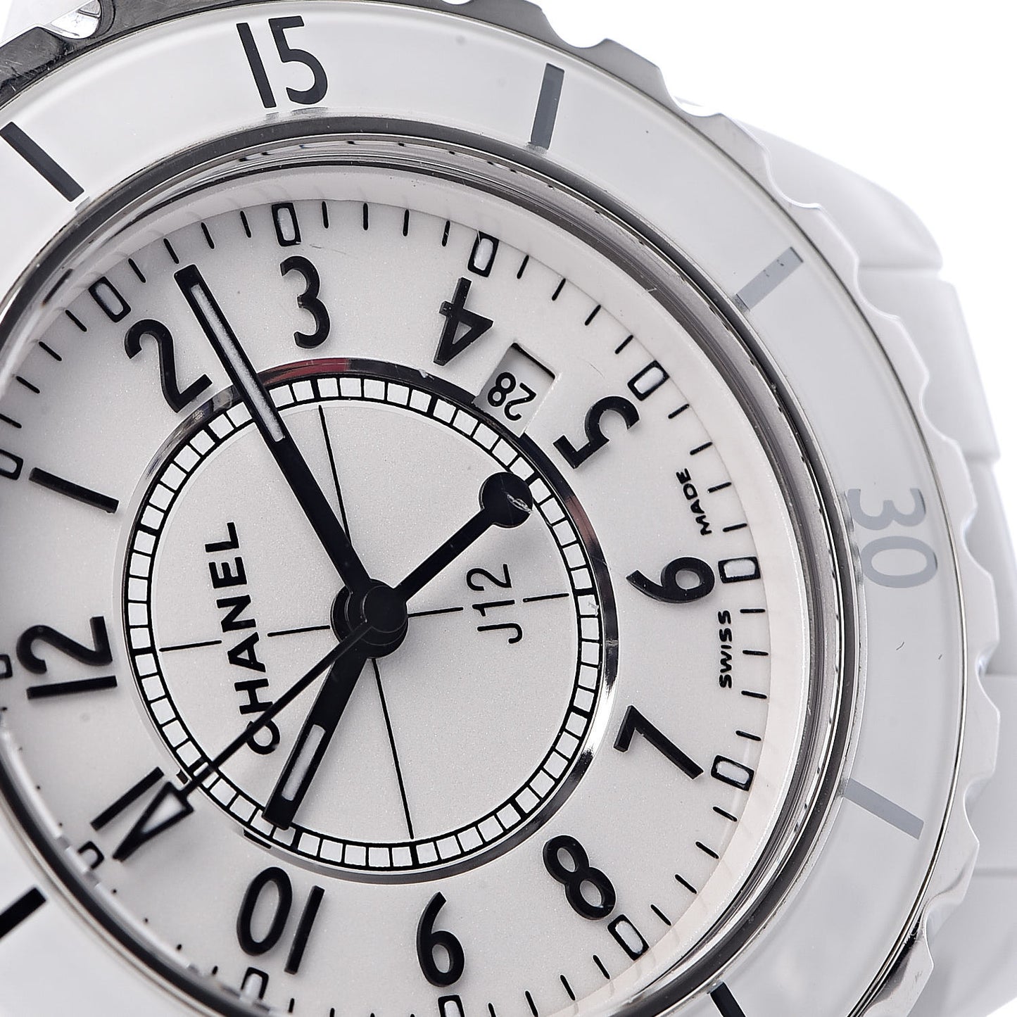 Stainless Steel Ceramic 33mm J12 Quartz Watch White