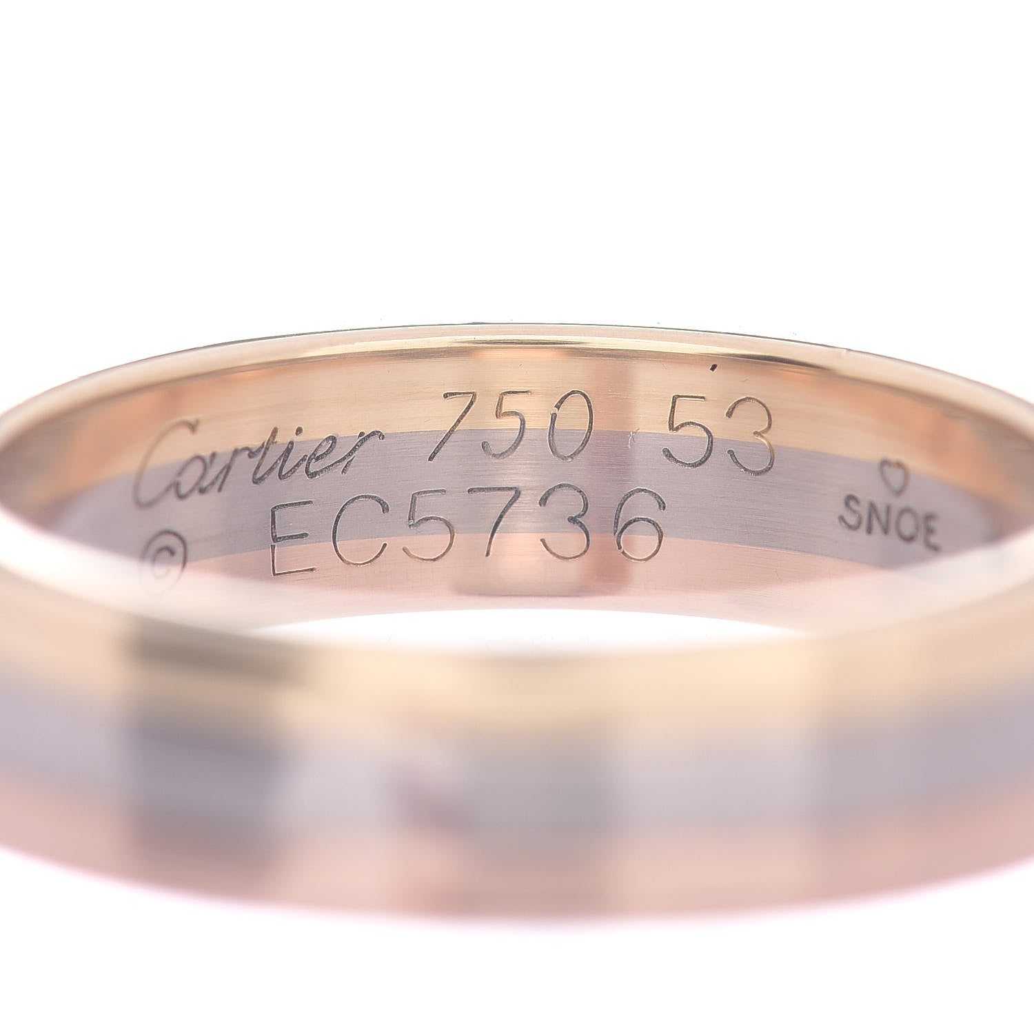 Cartier 18K Pink White Yellow Gold 5mm Vendome Louis Cartier Wedding Band Ring 53 6.25 4 of 5