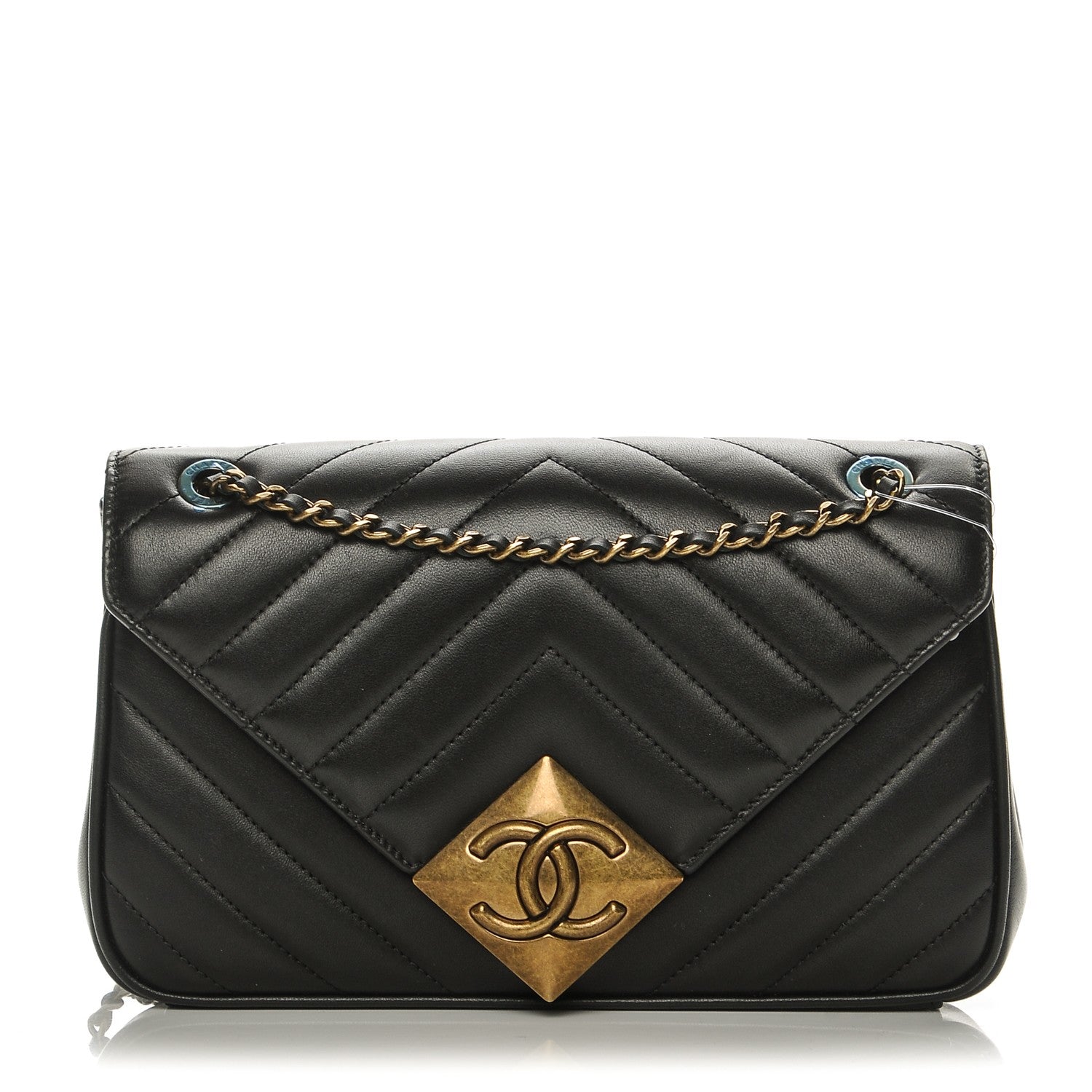 Chanel Lambskin Chevron Quilted Small Pyramid CC Flap Black 1 of 8