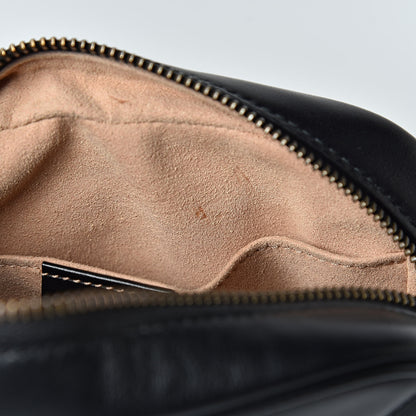 Gucci Calfskin Matelasse Mini GG Marmont Chain Shoulder Bag Black 12 of 17