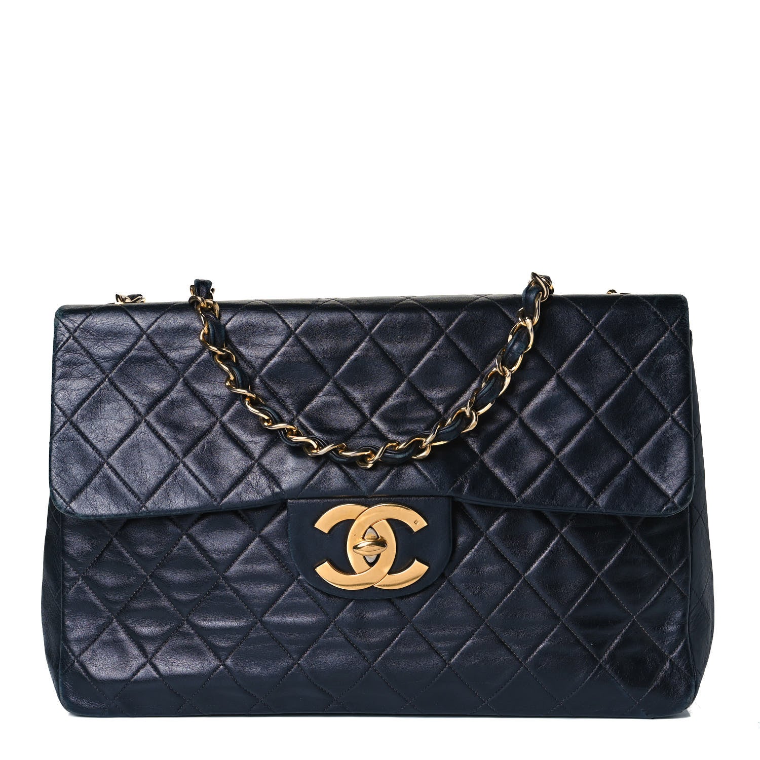 Chanel Lambskin Quilted XL Jumbo Single Flap Black 1 of 19