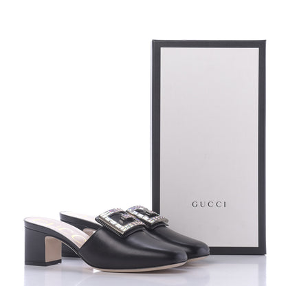 Gucci Malaga Kid Crystal Square G Madelyn 60mm Mules 37.5 Black 12 of 14