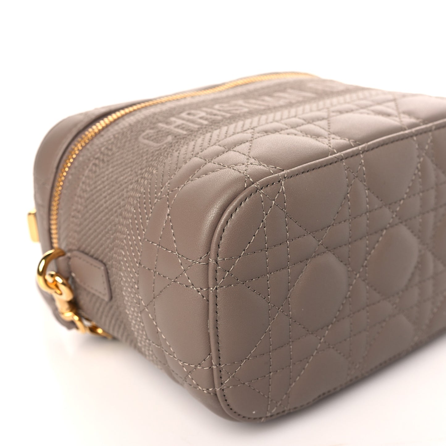 Lambskin Cannage Small Diortravel Vanity Case Warm Taupe