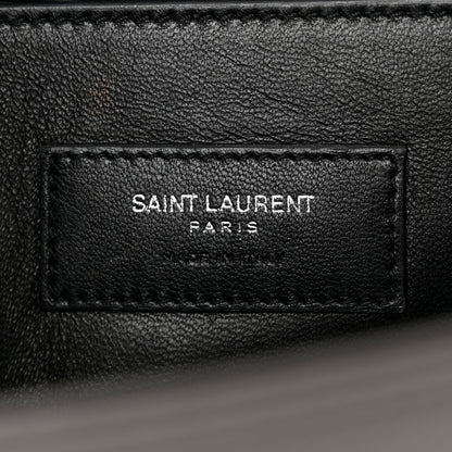 Saint Laurent Grain De Poudre Medium Classic Monogram Kate Satchel Earth Grey 6 of 10