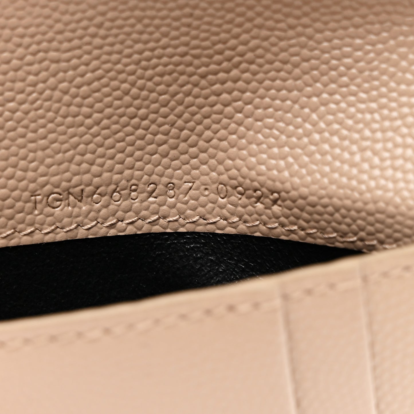 Grain De Poudre Matelasse Chevron Monogram Zipped Two-Part Wallet Dark Beige